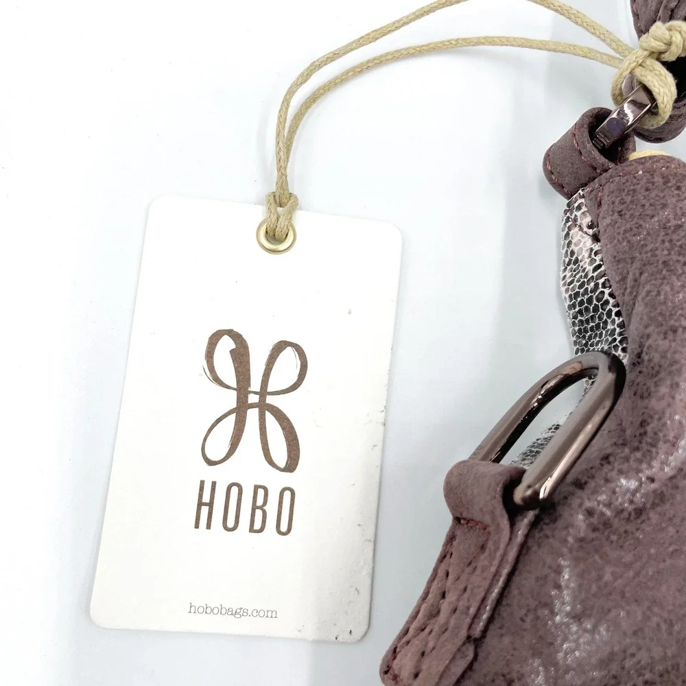 HOBO Explorer‎ Shoulder Bag Leather Crossbody Brown Snake Accents Pockets